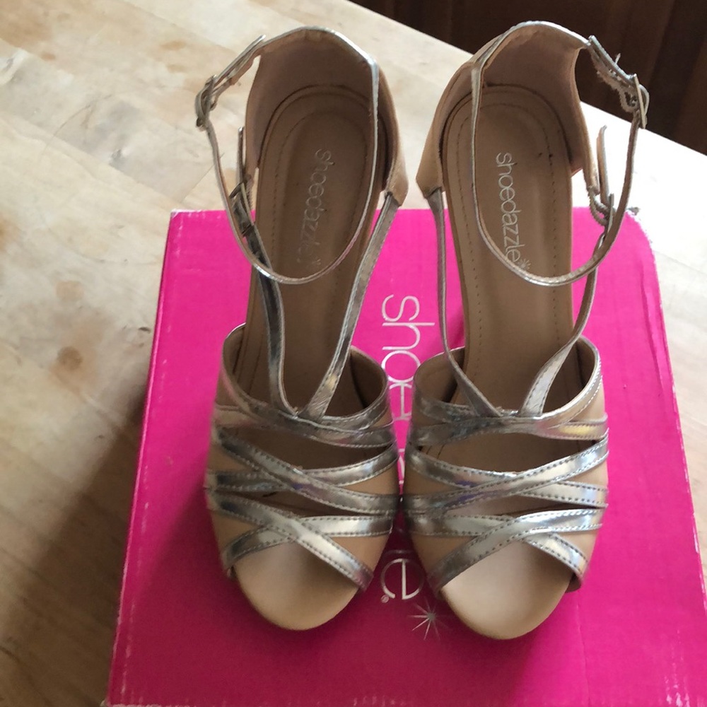 Peach/Silver high heels